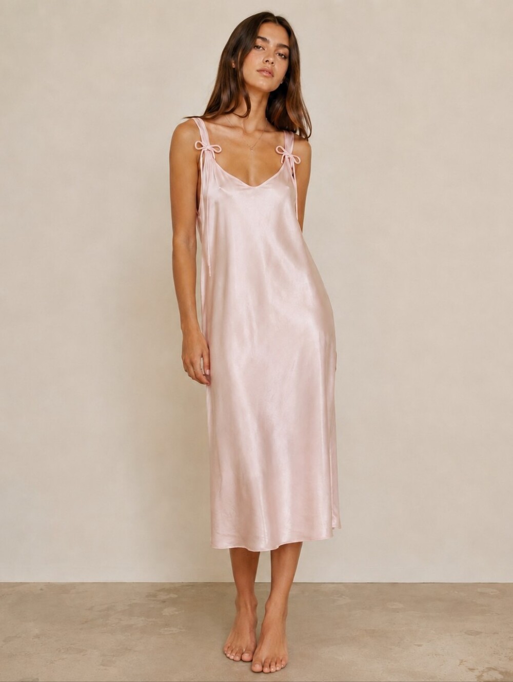 Vintage 90s Secret Treasures Satin Slip Nightgown Size 1X Pink Lingerie Dress
